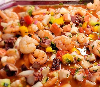 Ceviche Mixto El güero (pescado, pulpo, camarón, callito,aguacate) - orden