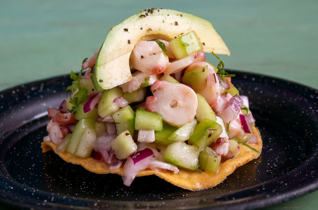 Tostada Pulpo Puerto Escondido