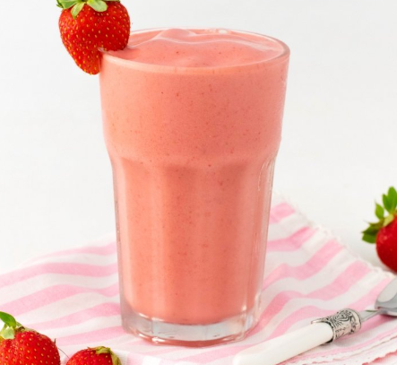 Cocteles sin alcohol ( Smoothie de fresa )